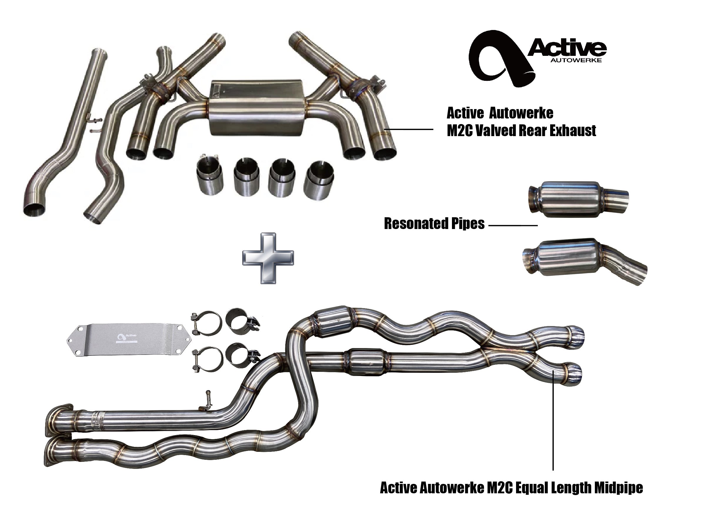 Active Autowerke F87 M2C Exhaust Bundle Equal Length Resonated