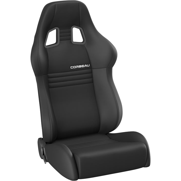 Corbeau A4 Black Leather Seats - UNIVERSAL (Pair)