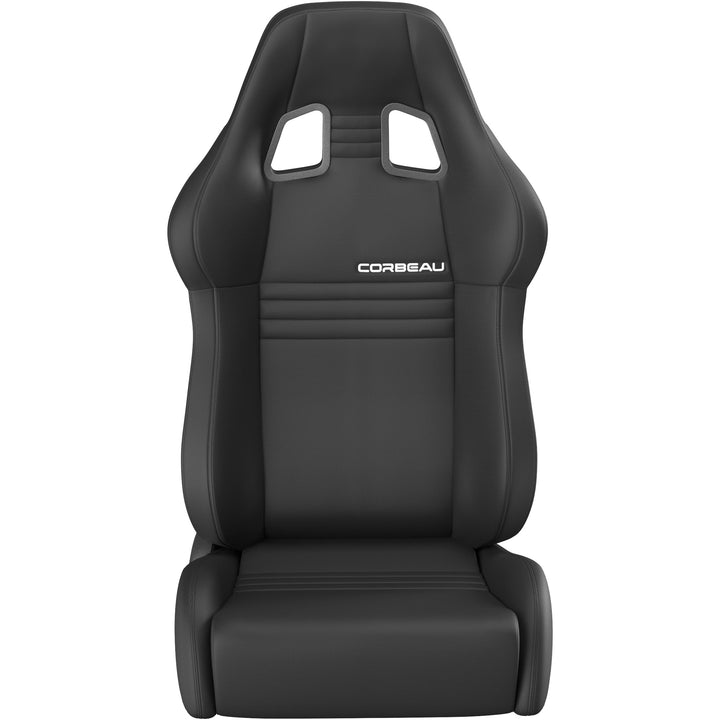 Corbeau A4 Black Leather Seats - UNIVERSAL (Pair)