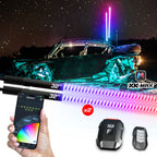 XK Glow 2x 48  XKmax RGBW Advanced App Control LED Whip Light Kit for 4x4 Offroad UTV ATV