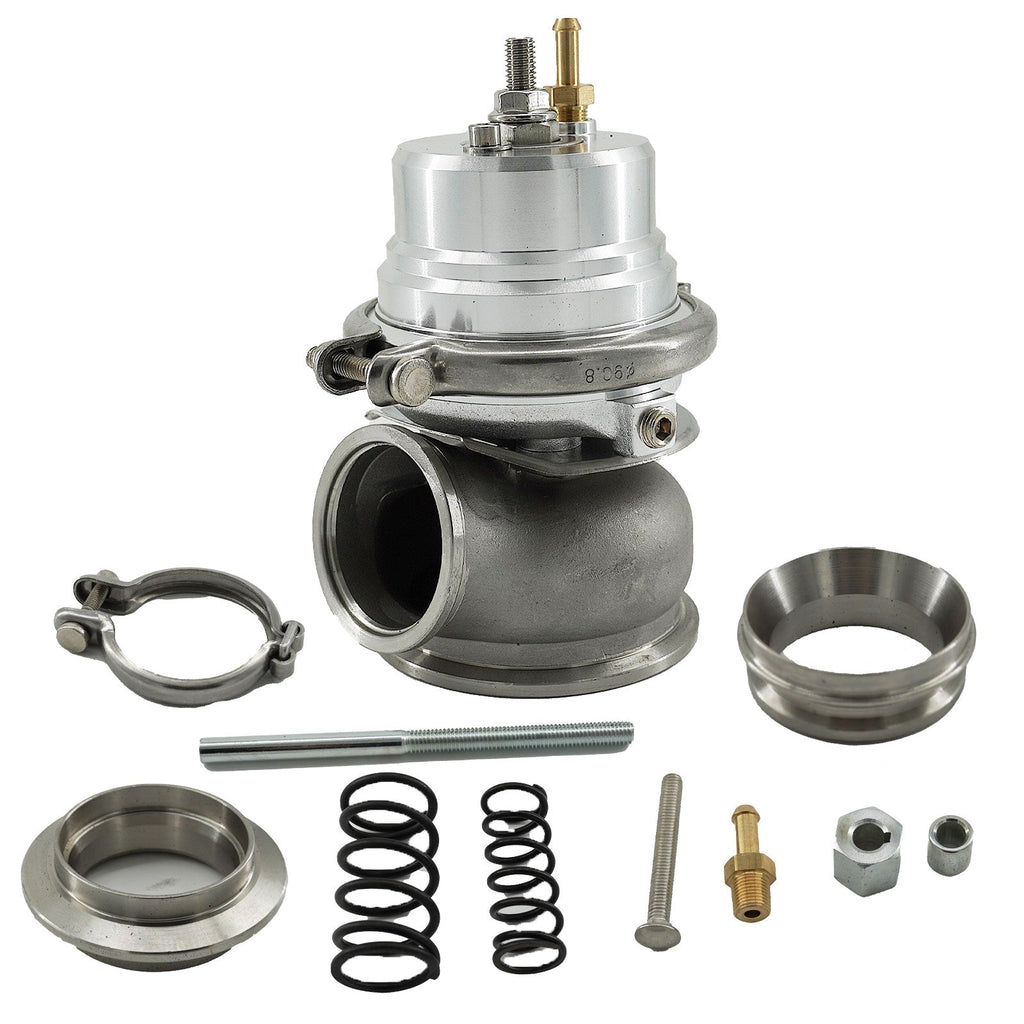 Universal External 12-psi Stubby 60mm Turbo/Charger V-band Wastegate WG w/Spring - Bull Boost Performance