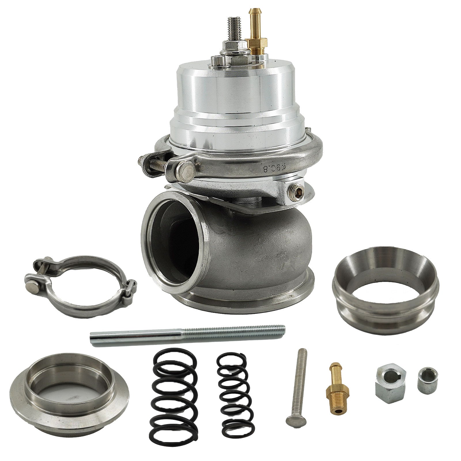 Universal External 12-psi Stubby 60mm Turbo/Charger V-band Wastegate WG w/Spring - Bull Boost Performance