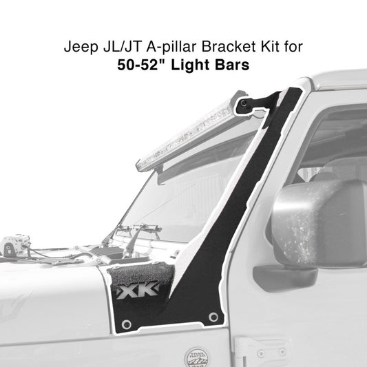 XK Glow Jeep JL JT A-pillar Light Bar Bracket Kit 50-52In