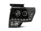 Raxiom 09-14 Ford F-150 G2 Super White LED Halo Projector Headlights- Black Housing- Clear Lens