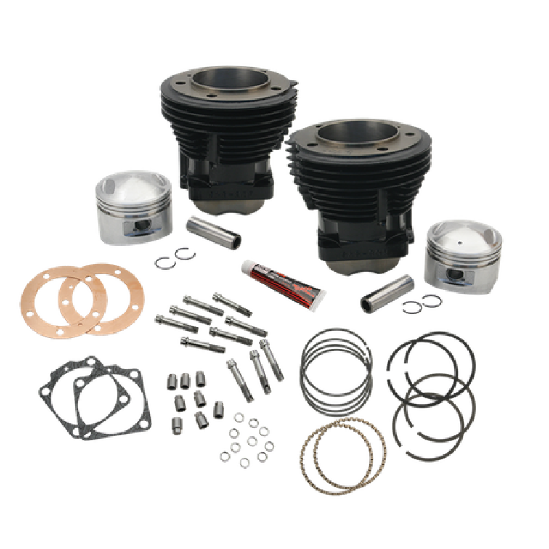 S&S Cycle 66-84 BT 93in Standard Compression 3-5/8in Big Bore Cylinder & Piston Kit - Gloss Black