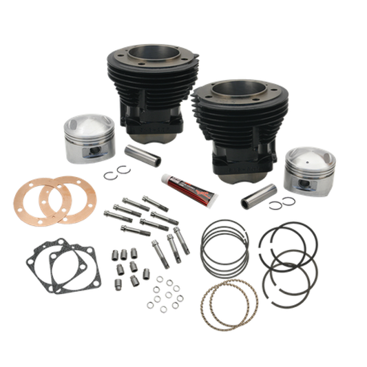 S&S Cycle 66-84 BT 93in Standard Compression 3-5/8in Big Bore Cylinder & Piston Kit - Gloss Black