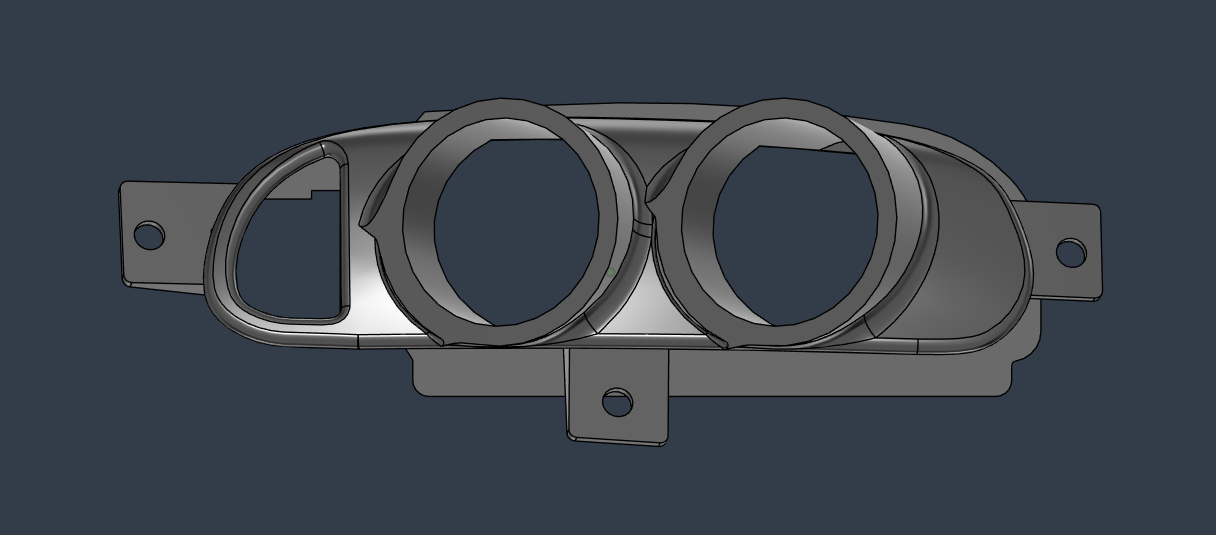 Corvette C5 Center Vent Gauge Pod for Dual 2 1/16" Gauges  by FI Performance