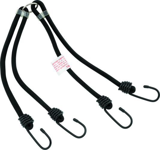 BikeMaster 24in Heavy Duty 4-Hook Bungee - Black