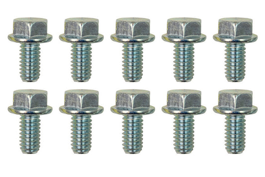 Moroso 5/16in-18 Serrated Zinc Flange Bolt  - 10 Pack