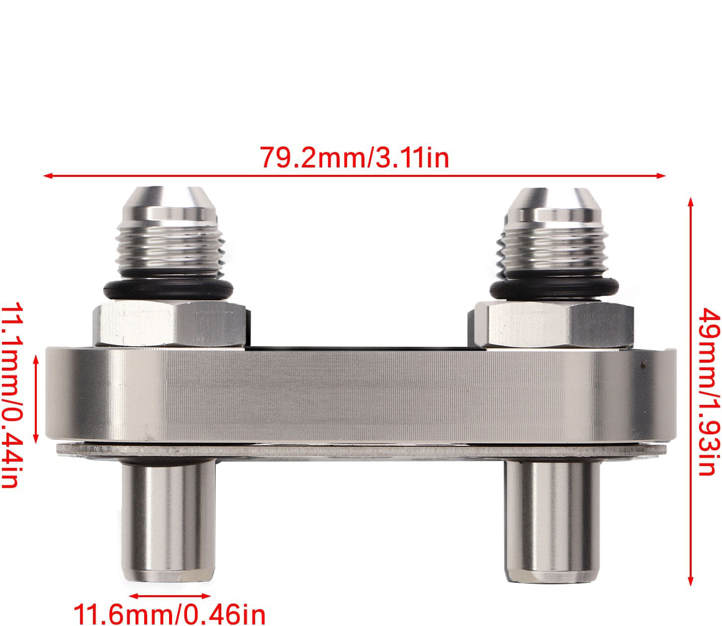 Transmission Cooler Line Adapter Plate with Gasket and 6AN Fittings Compatible with 6L80E 6L90E 8L90E Oil Seal Line Connector for Braided Hose Set - Bull Boost Performance