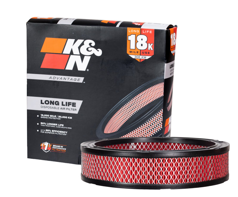 K&N Advantage Air Filter 18K Miles Amc/Jeep/Dodge Trucks 1961-1990