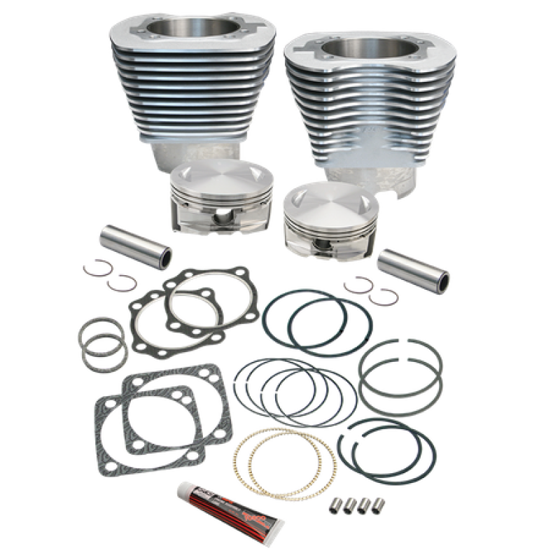 S&S Cycle 84-99 BT 4 1/8in Bore Cylinder & Pistons Kit For S&S V124 Engine - Natural