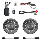 XK Glow 2019+ Jeep Wrangler JL/JT 7in Headlight XKmax RGBW Kit w/ Mnt Brkt App Cntrl 2pc