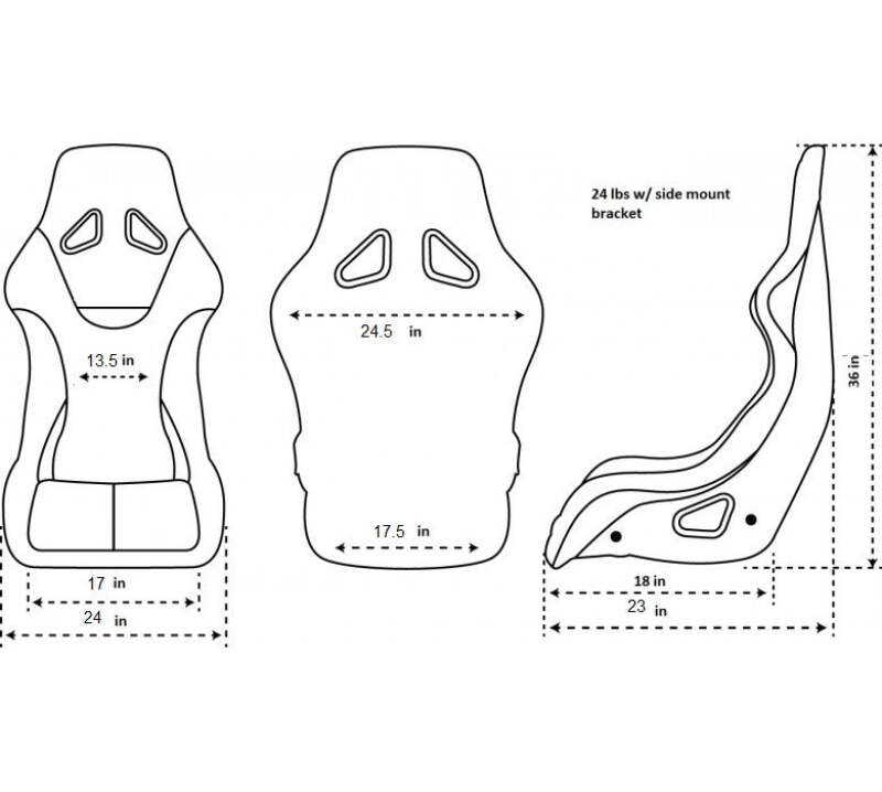 NRG FRP Fiber Glass Bucket Seat (Red) - XLarge
