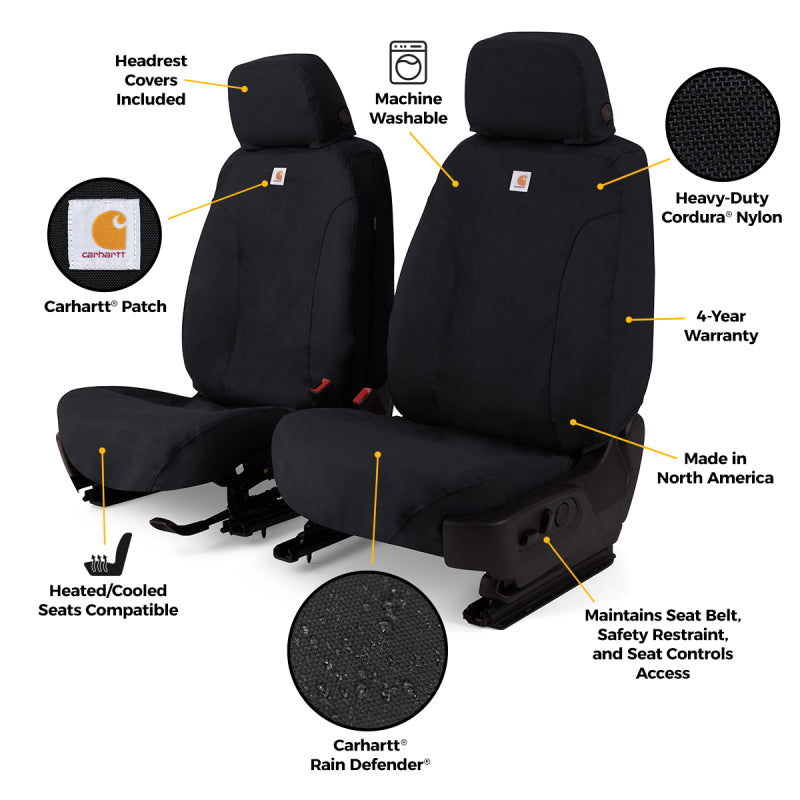 Covercraft 23-25 RAM Pro Master Cargo Carhartt Super Dux SeatSaver Frt Row Custom Seat Cover- Black