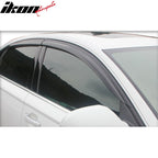 2012-2018 Audi A6 Window Visor ABS Dark Smoke Sun Rain Guard 6PC Vent