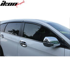 2012-2016 Honda CR-V Window Visor ABS Black Chrome Trim Rain Guard 6PC