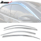 2011-2016 Hyundai Equus Chrome ABS Window Visors Tape On Deflector 6PC