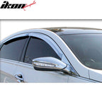 2011-2014 Hyundai Sonata Tape-On Chrome 4PCS Window Visors Guards ABS