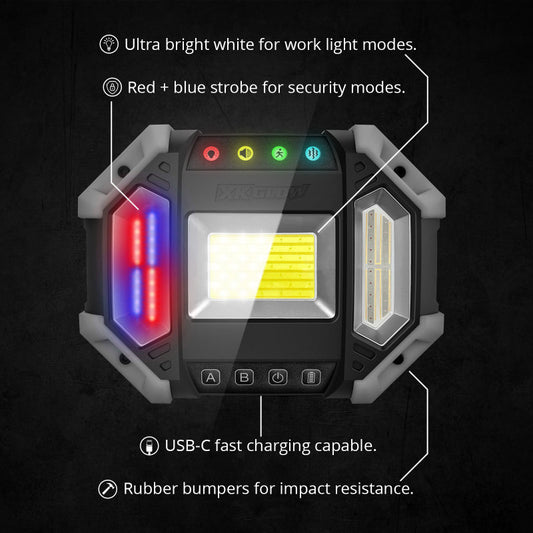 XK Glow Xdefender 7 Mode LED Work Security Light w/ Remote