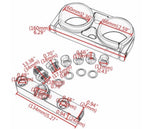 Billet Twin Dual Bosch 044 380lph AEM Fuel Pump Outlet Manifold Mounting Bracket - Bull Boost Performance