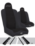 PRP 95-01 Jeep Cherokee XJ Daily Driver High Back Suspension Seats Kit (Pair) - Black