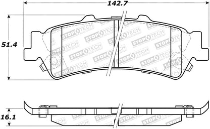 StopTech Sport Brake Pads w/Shims and Hardware - Rear