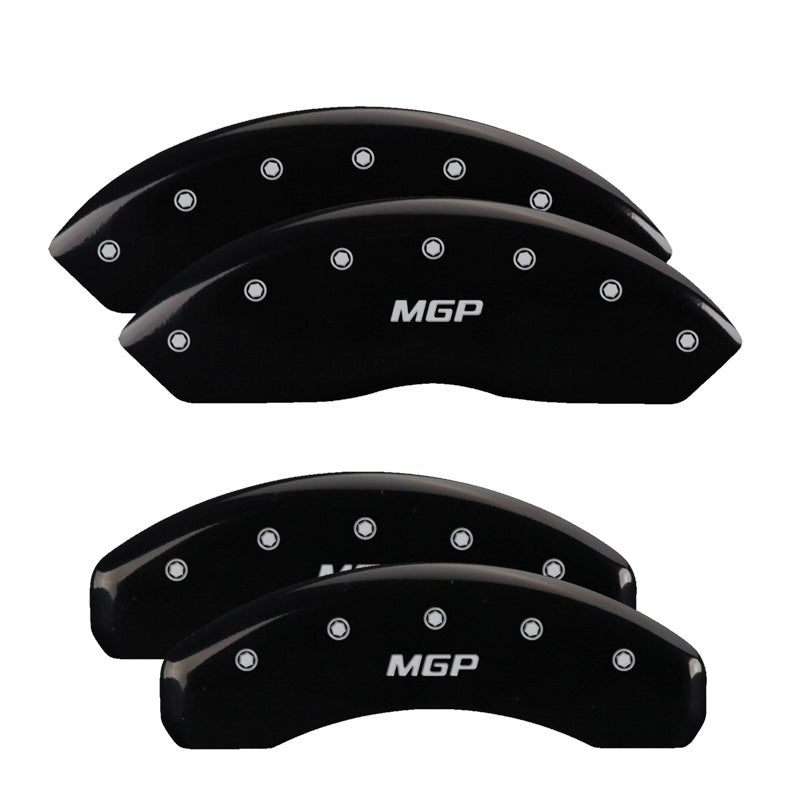 MGP 4 Caliper Covers Engraved Front & Rear MGP Black Finish Silver Char 2018 Jeep Wrangler