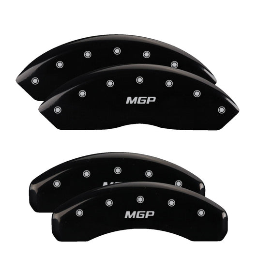 MGP 4 Caliper Covers Engraved Front & Rear MGP Black Finish Silver Char 2019 Jeep Wrangler