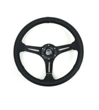 NRG Reinforced Perforated Leather Racing Steering Wheel 350mm / 2.5in Deep / 4mm Matte Black Spoke