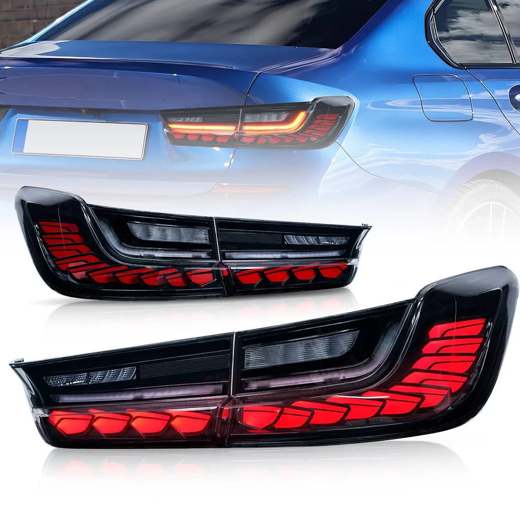 GTS OLED Tail Lights for BMW G20 3 Series & G80 M3 (Cherry Red / Smoked)
