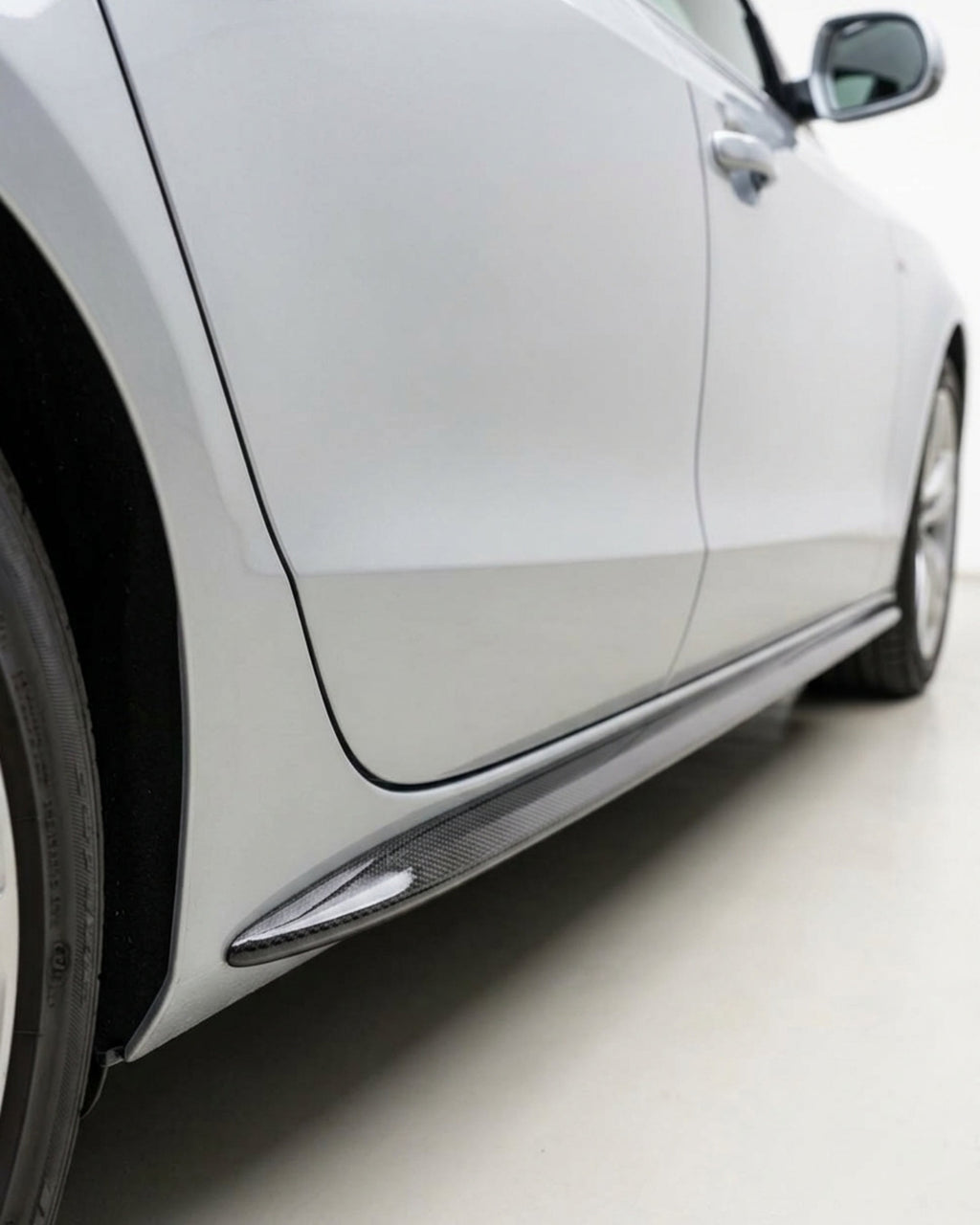 Audi A5 8T 4-Door Sedan Carbon Fiber Side Skirt Extensions 2010 - 2011