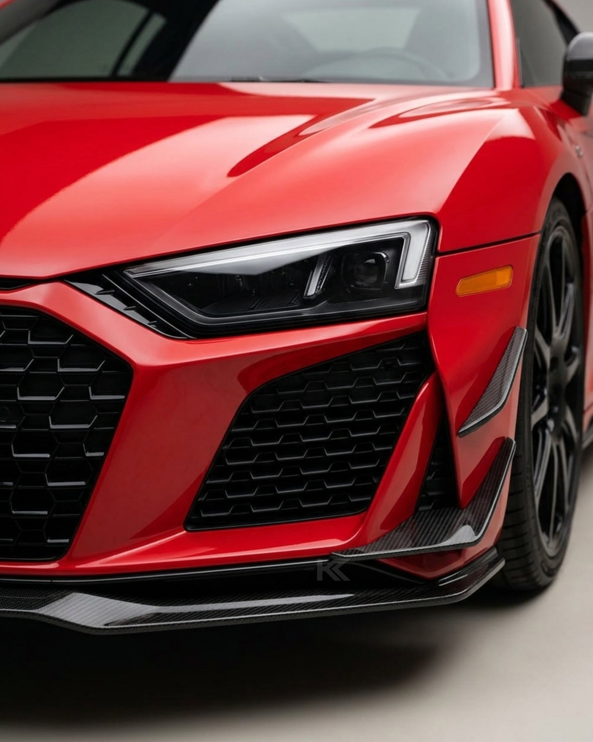 Audi R8 V10 Coupe 4S Gen 2 Facelift Prepreg Dry Carbon Fiber Front Bumper Lip Splitter 2019 - 2023