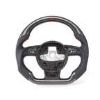 Flat-Bottom Real Carbon Fiber Steering Wheel for Audi A3 A4 A5 S3 S4 S5 RS3 RS4 RS5 RS6 RS7 SQ5 2012–2016