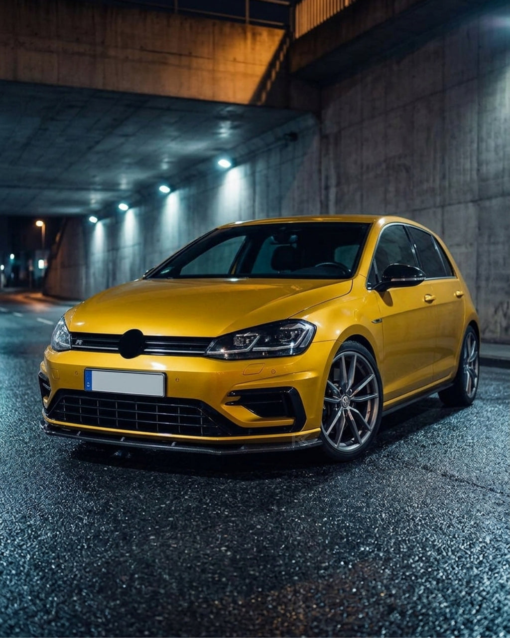 VW Golf MK7.5 R / R-Line Carbon Fiber Front Lip – A-Style Splitter (2018–2019)
