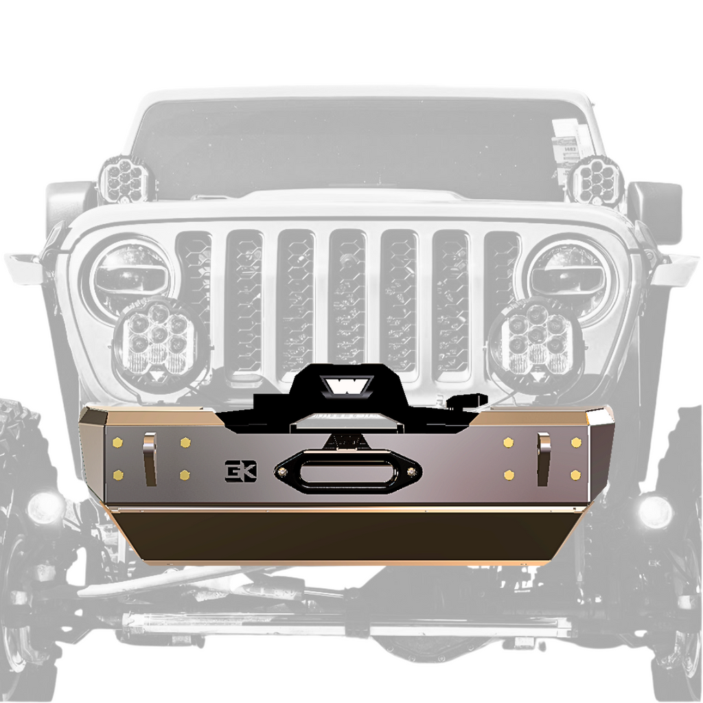 Gauntlet Front Bumper w/Winch Plate for Jeep JL/JT  (2018-2024) By Gatekeeper Off-Road