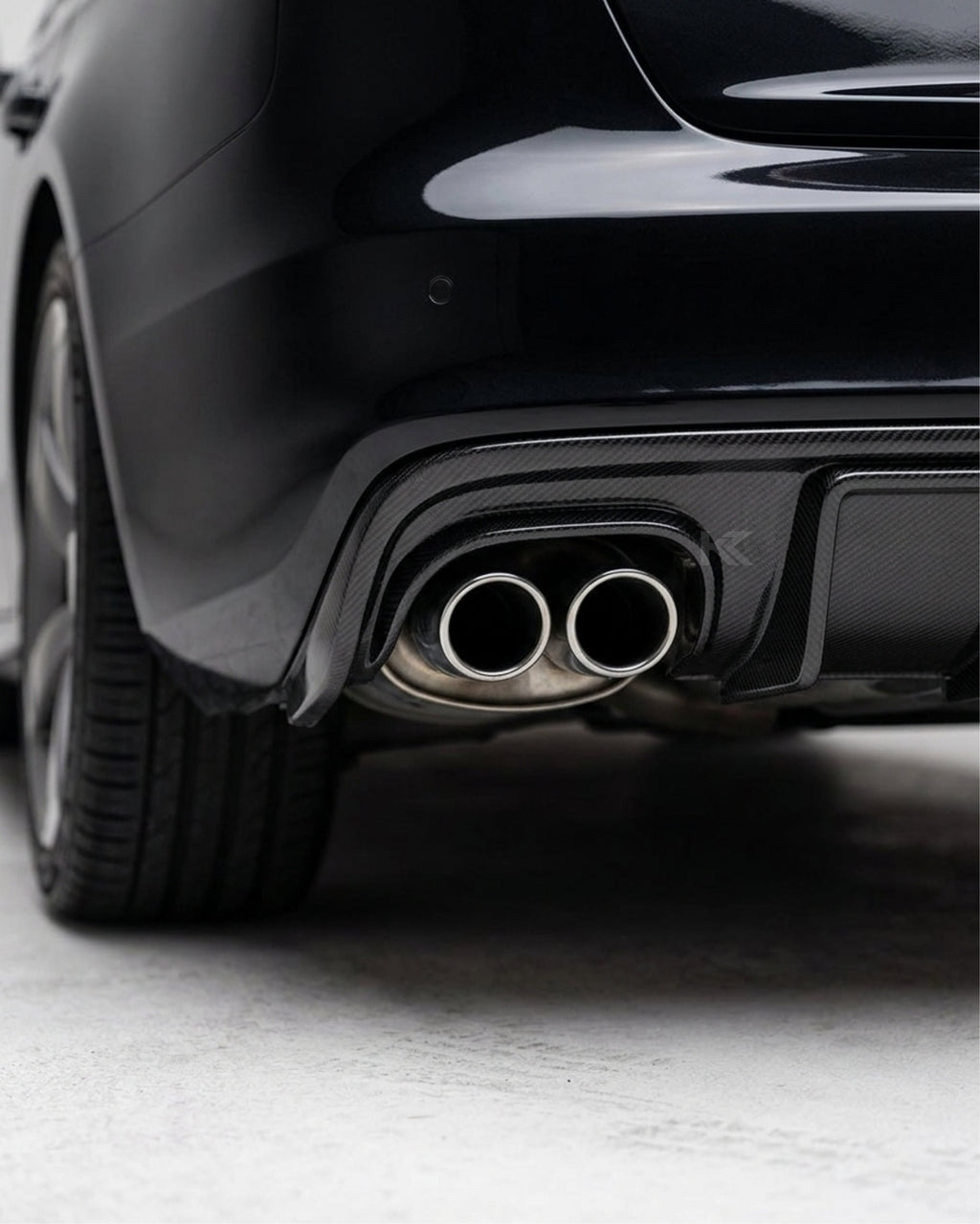 Audi A4 B8 S-Line / S4 Sedan Carbon Fiber Rear Bumper Lip With Brake Light 2008 - 2012