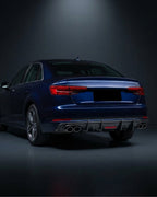 Audi A4 B9 Sedan Carbon Fiber Gloss Black Rear Bumper Diffuser 2018 - 2019