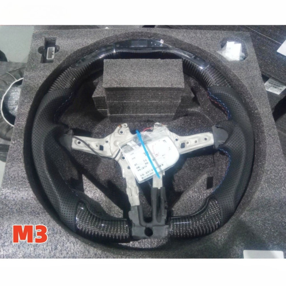 Real Carbon Fiber LED Steering Wheel for BMW M3 F30 F80 F82 F87 F32 F36 & F Series Models (Non-Heated)