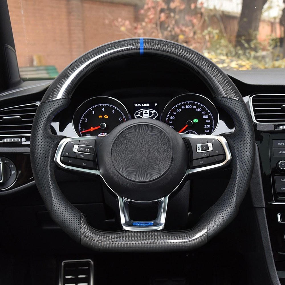 Real Carbon Fiber Steering Wheel for Volkswagen Golf 7 MK7 GTI