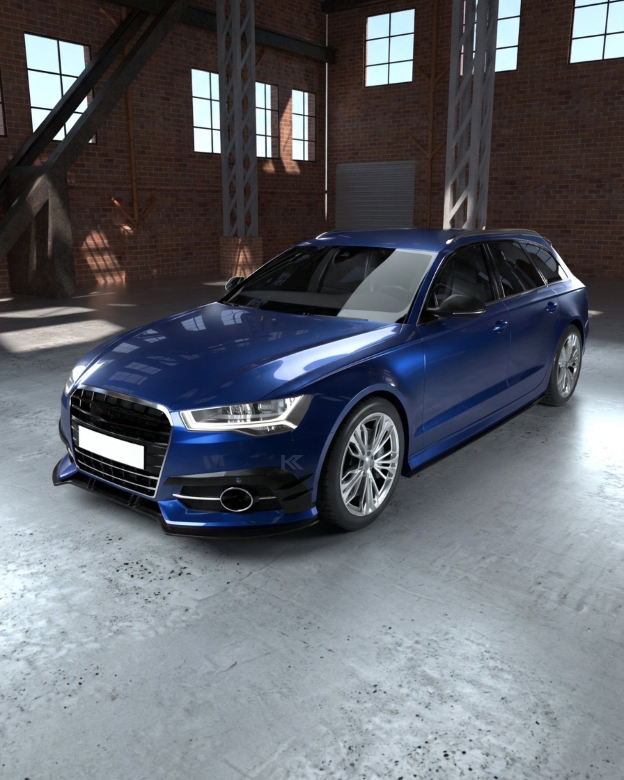 Audi A6 C7 S-Line / S6 Sedan Carbon Fiber A-Style Front Bumper Canard Fins 2015 - 2018