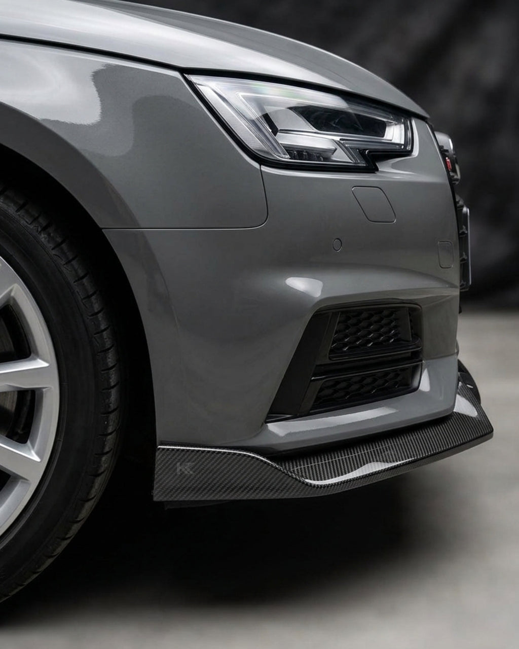 Audi A4 B9 S-Line / S4 Sedan (2017-2018) Carbon Fiber Front Lip – 3PC Aero Splitter Kit