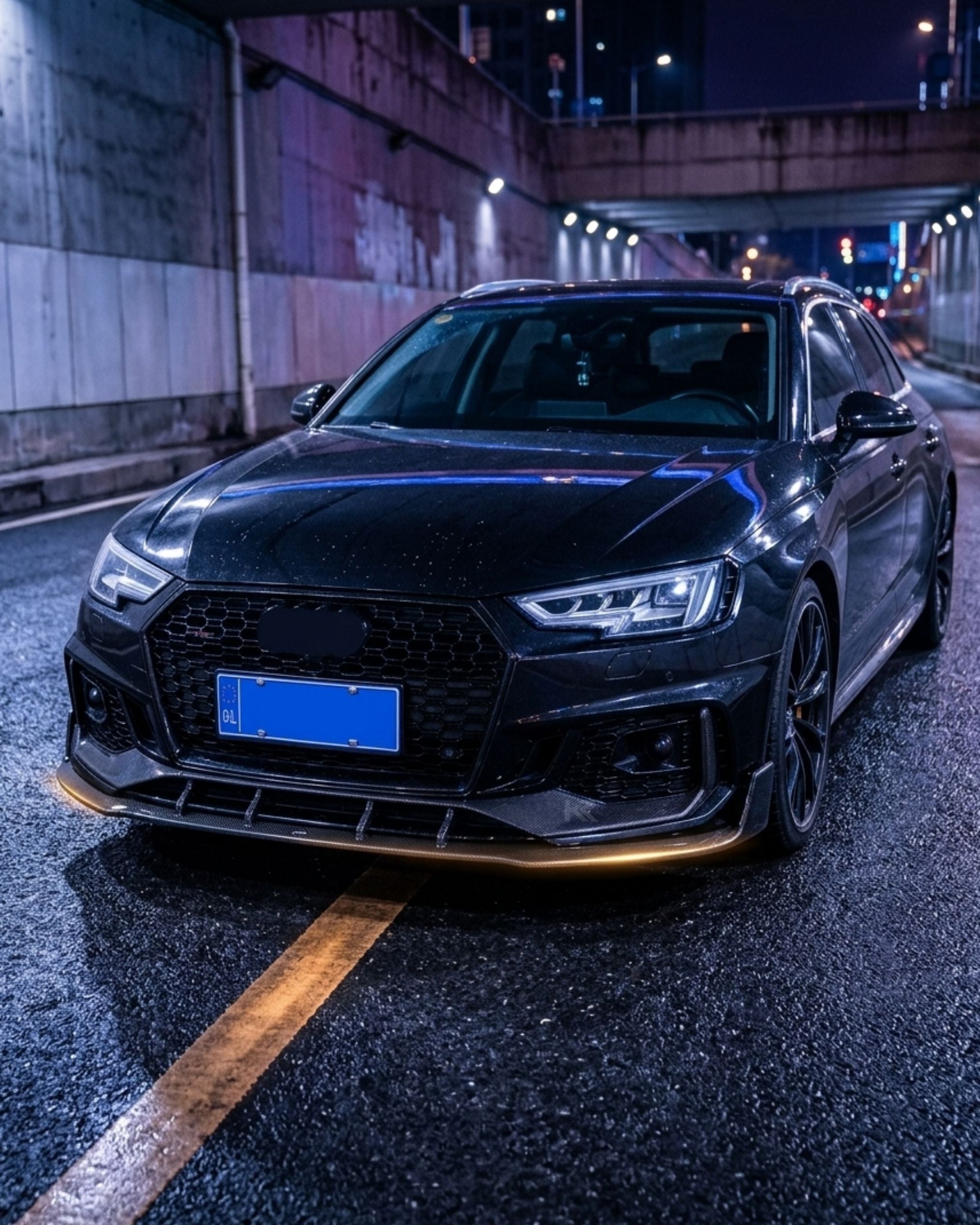 Audi RS4 B9 Front Lip – Prepreg Dry Carbon Fiber Center Splitter (2019)