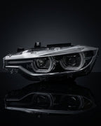 BMW 3 Series F30 LED Headlight Assembly with Triple-Color DRL (Amber / White / Yellow) & High / Low Beam 2012 - 2018