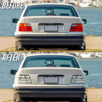BMW 3 Series E36 All Clear Frosted Lens Tail Lights (1992-1998)