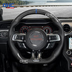 Carbon Fiber Steering Wheel for Ford Mustang 2018-2023 Blue Line
