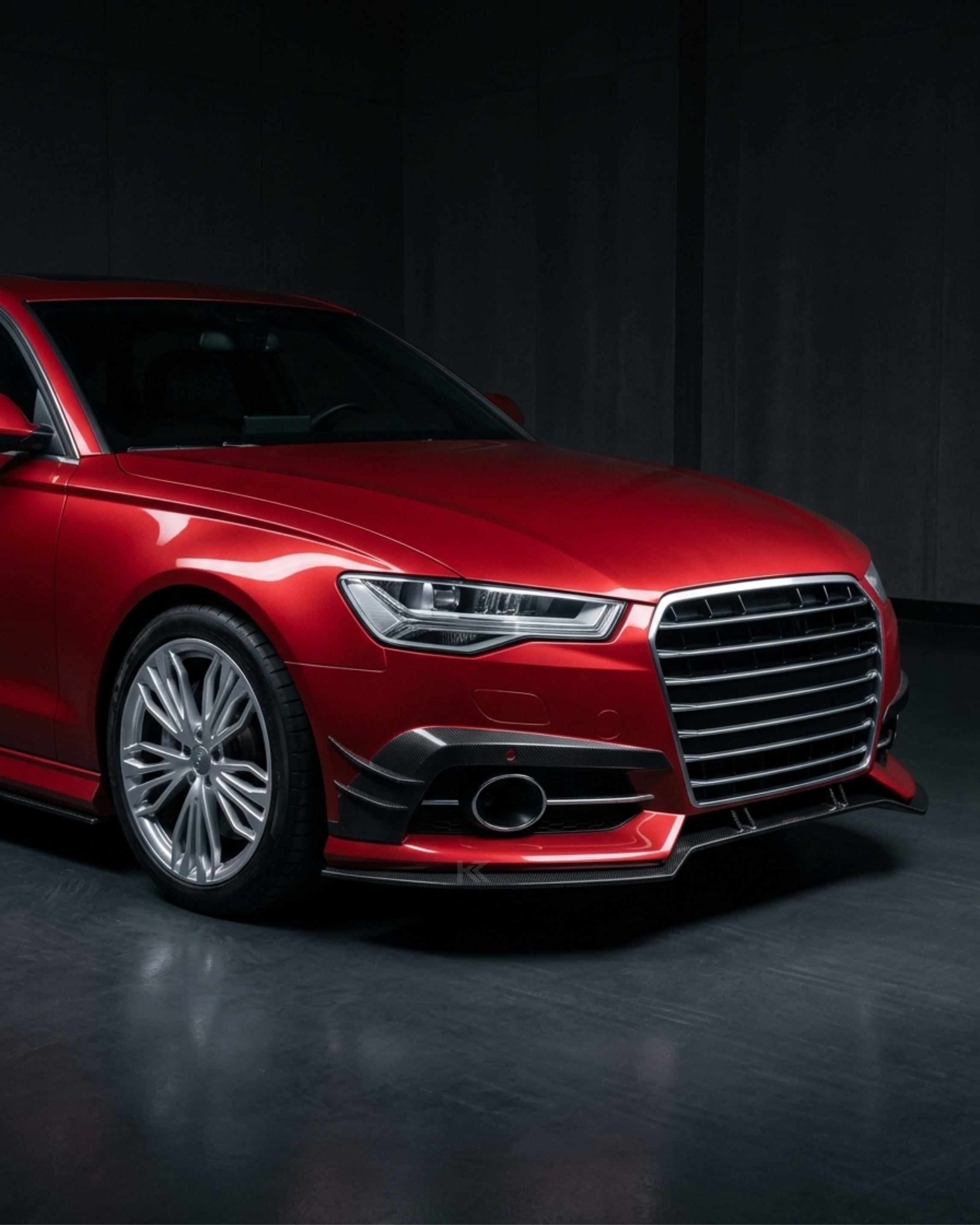 Audi A6 / S6 C7.5 Carbon Fiber Front Lip – Gloss Black Splitter (2016–2018 Sedan)