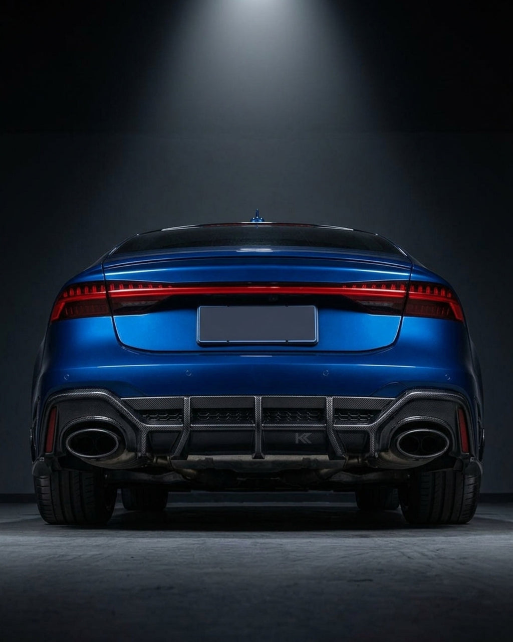 Audi RS7 C8 Sportback 4-Door Dry Carbon Fiber Rear Bumper Lip With Big Fins 2020 - 2021