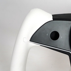 Heated White Leather Yoke Steering Wheel for Tesla Model 3 / Model Y