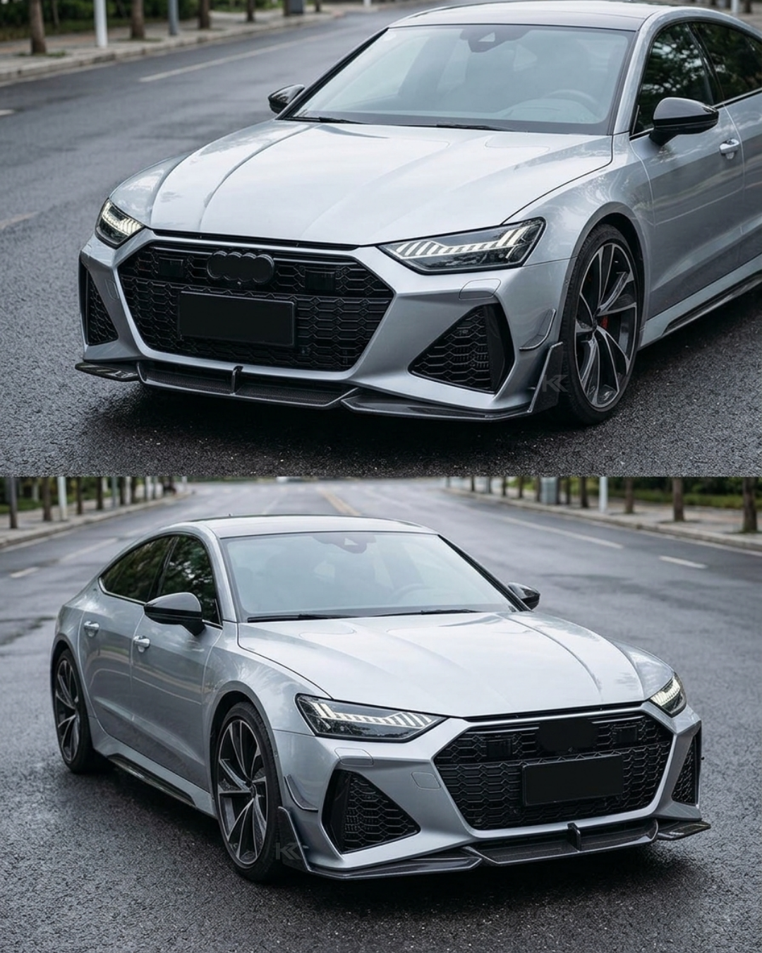 Audi RS7 Sportback C8 Prepreg Dry Carbon Fiber Front Bumper Splitter (2020–2023)